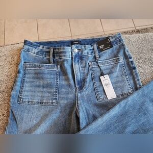 Express '70s Flare Mid Rise Blue Jeans Large Regular NWT